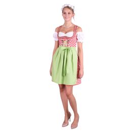 Dirndl Set Trachtenkleid 480GT Rot Weiß kariert