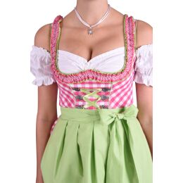 Dirndl Set Trachtenkleid 481GT Pink Weiß kariert