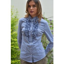 Arido Damen Trachtenbluse Blau 6845 7653 23