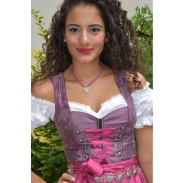 Dirndl Set Trachtenkleid 486GT Lila geblümt Gr 34 bis 42