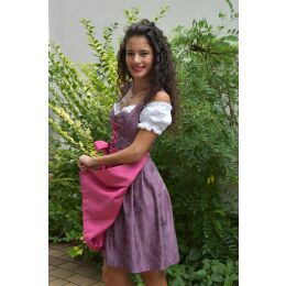 Dirndl Set Trachtenkleid 486GT Lila geblümt Gr 34 bis 42