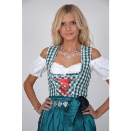 Dirndl Set Trachtenkleid 320GT1 Grün Weiß kariert Gr 34 36 38 40 42