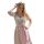 Dirndl Set Trachtenkleid 502GT Grau Rosa geblümt