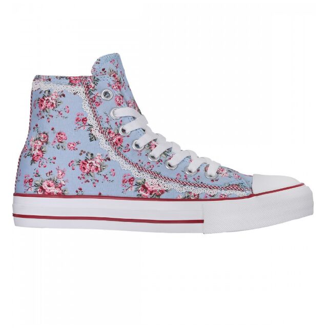 Damen Schuhe Sneaker Blau Rot 4154-809
