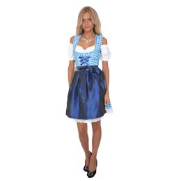 Dirndl Set Trachtenkleid Y323GT Blau Weiß Kariert Gr 34 bis 42