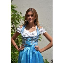 Dirndl Set 3tlg.-Trachtenkleid 330GT Blau&Weiß Kariert Dirndl Gr.34,36,38,40,42