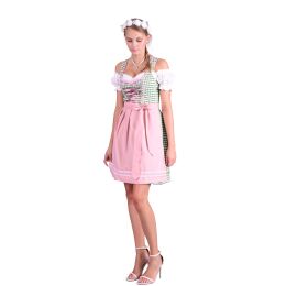 Dirndl se Trachtenkleid 512GT Grün Weiß kariert