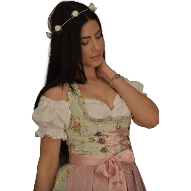 Dirndl Set 519gt Pastel Grün mit geblümt