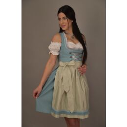 Dirndl Set 520GT Trachtenkleid Blau weiß gepunktet