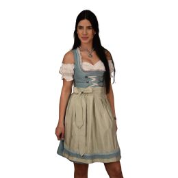 Dirndl Set 520GT Trachtenkleid Blau weiß gepunktet