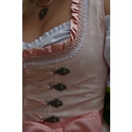 Dirndl Set Trachtenkleid 527GT Rosa mit Schleifchen Muster