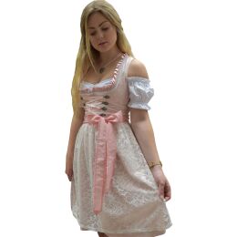 Dirndl Set Trachtenkleid 527GT Rosa mit Schleifchen Muster