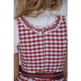 Dirndl Set Trachtenkleid 333GT Bordo Weiß kariert