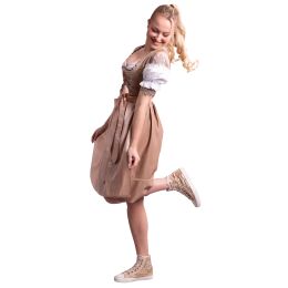 Dirndl Set Trachtenkleid 533GT Beige Braun wabenmuster