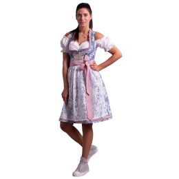 Dirndl Set Trachtenkleid 536GT Fernblau geblümt