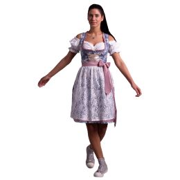 Dirndl Set Trachtenkleid 536GT Fernblau geblümt