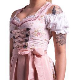 Dirndl Set Trachtenkleid 538GT Rose feingeblümt