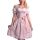 Dirndl Set Trachtenkleid 534GT Cremeweiß mit Rosa geblümt 34