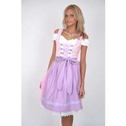 Dirndl Set 3tlg. Trachtenkleid 316GT Rosa&Weiß...