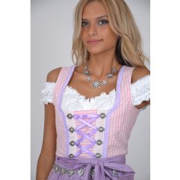 Dirndl Set 3tlg. Trachtenkleid 316GT Rosa&Weiß Kariert Gr 34 36 38 40 42