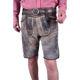 Herren Trachten Lederhosen PINO Beige geäscht Kurz...