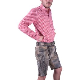 Herren Trachten Lederhosen PINO Beige geäscht Kurz mit Gürtel