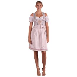 Dirndl 2tlg.Trachtenkleid Beige Lila geblümt 549GT