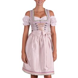 Dirndl 2tlg.Trachtenkleid Beige Lila geblümt 549GT