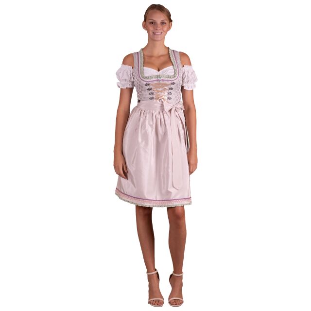 Dirndl 2tlg.Trachtenkleid Beige Lila geblümt 549GT 38