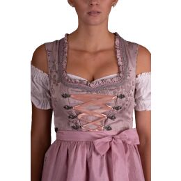 Dirndl Set DEMETER 2tlg.Altrosa Grau geblümt 546GT