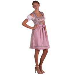 Dirndl Set DEMETER 2tlg.Altrosa Grau geblümt 546GT