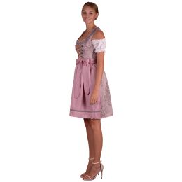 Dirndl Set DEMETER 2tlg.Altrosa Grau geblümt 546GT