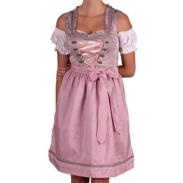 Dirndl Set DEMETER 2tlg.Altrosa Grau geblümt 546GT