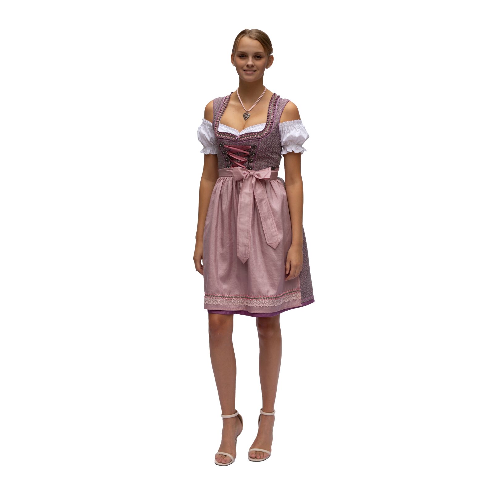 Dirndl Set Trachtenkleid Rose Feingeblümt - 3-teiliges Oktoberfest Outfit