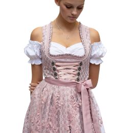 Dirndl Set Aphrodite 2tlg.Trachtenkleid Altrosa geblümt 544GT