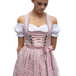 Dirndl Set 2tlg.Trachtenkleid Altrosa geblümt 544GT 36