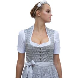 Dirndl Set ELITA 2tlg. Trachtenkleid Grau Lila geblümt 542GT