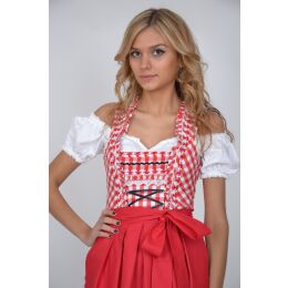 Dirndl Set-Trachtenkleid 345GT Rot&weiß Kariert  3tlg.Gr.34,36,38,40,42